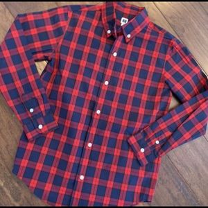 Janie & Jack Boys Red and Navy Plaid Shirt